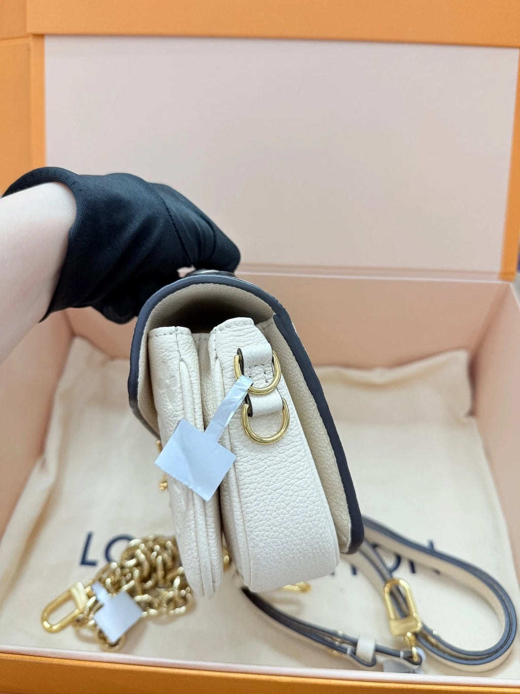 Louis Vuitton White Embossed Mini Messenger Bag For Women