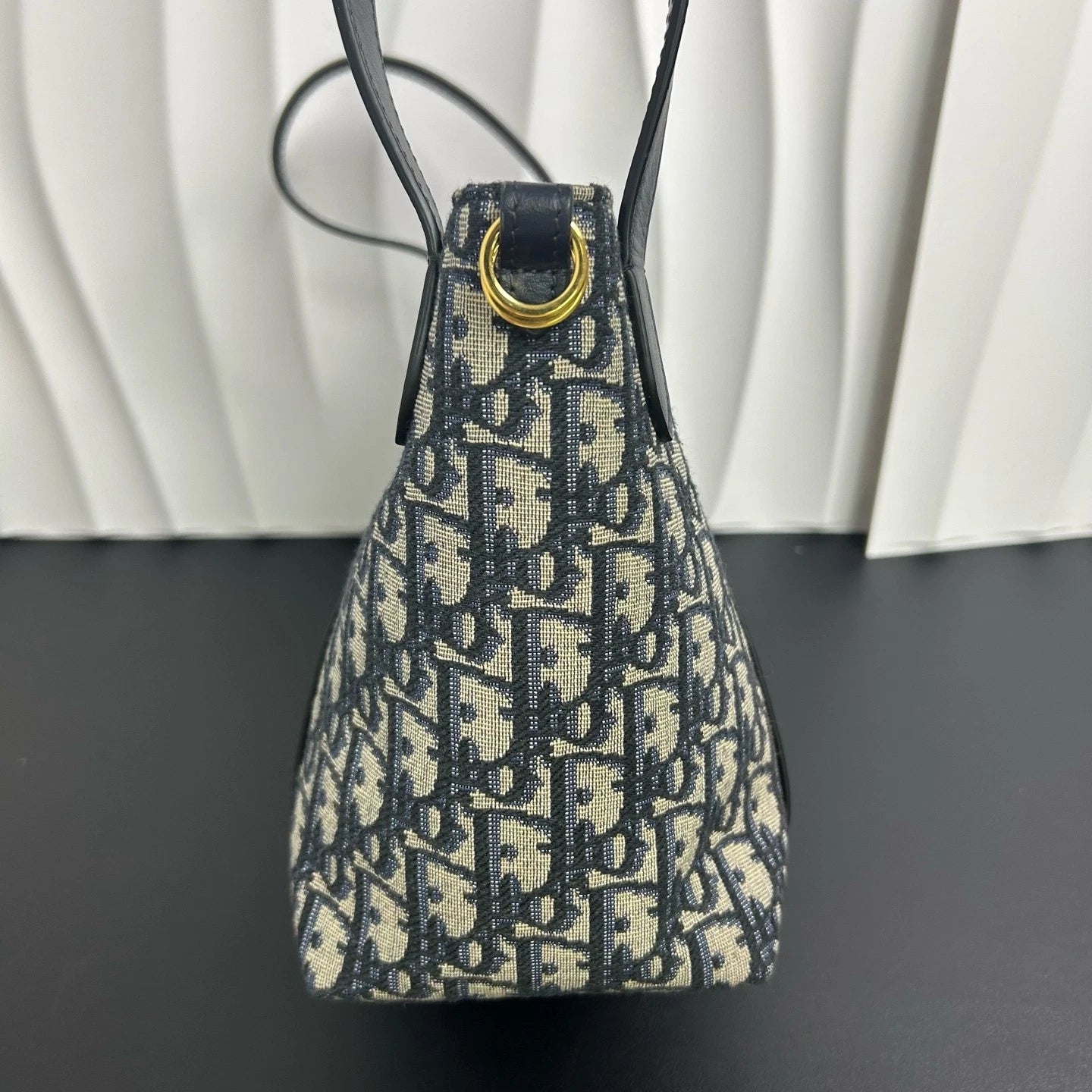 Dior Signature Small Printed Canvas Calfskin Bucket Crossbody Handbag Women