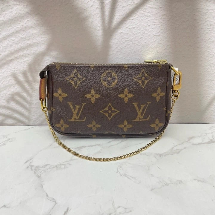 Louis Vuitton Monogram Canvas Mini Chain Clutch Shoulder Bag For Women
