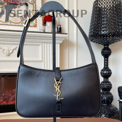 Saint Laurent YSL Black Gold Hobo Shoulder Bag - Classic Fashion Women