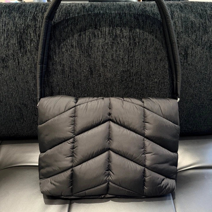 Saint Laurent Puffer Nylon Shoulder Crossbody Bag Black Women D