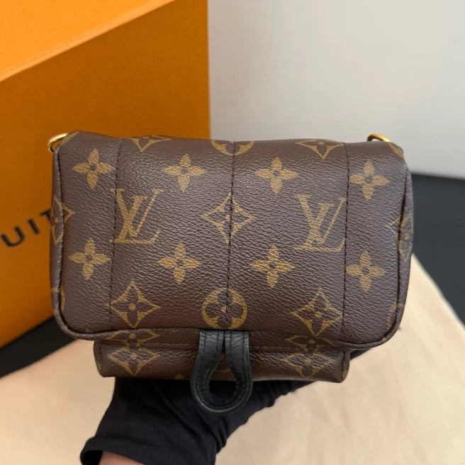 Louis Vuitton Palm Springs Mini Monogram Backpack Brown Gold Unisex Adults D