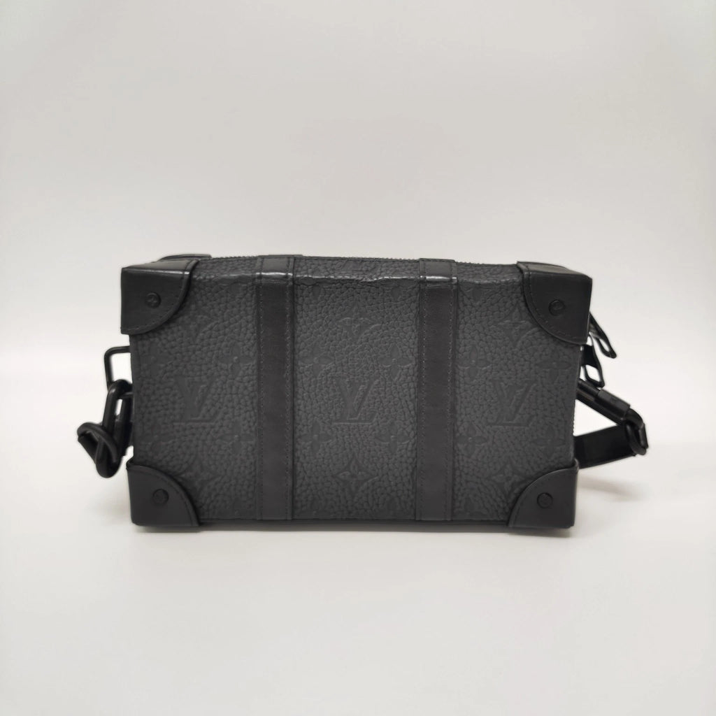 Authentic Louis Vuitton Printed Leather Black Soft Trunk Bag For Women