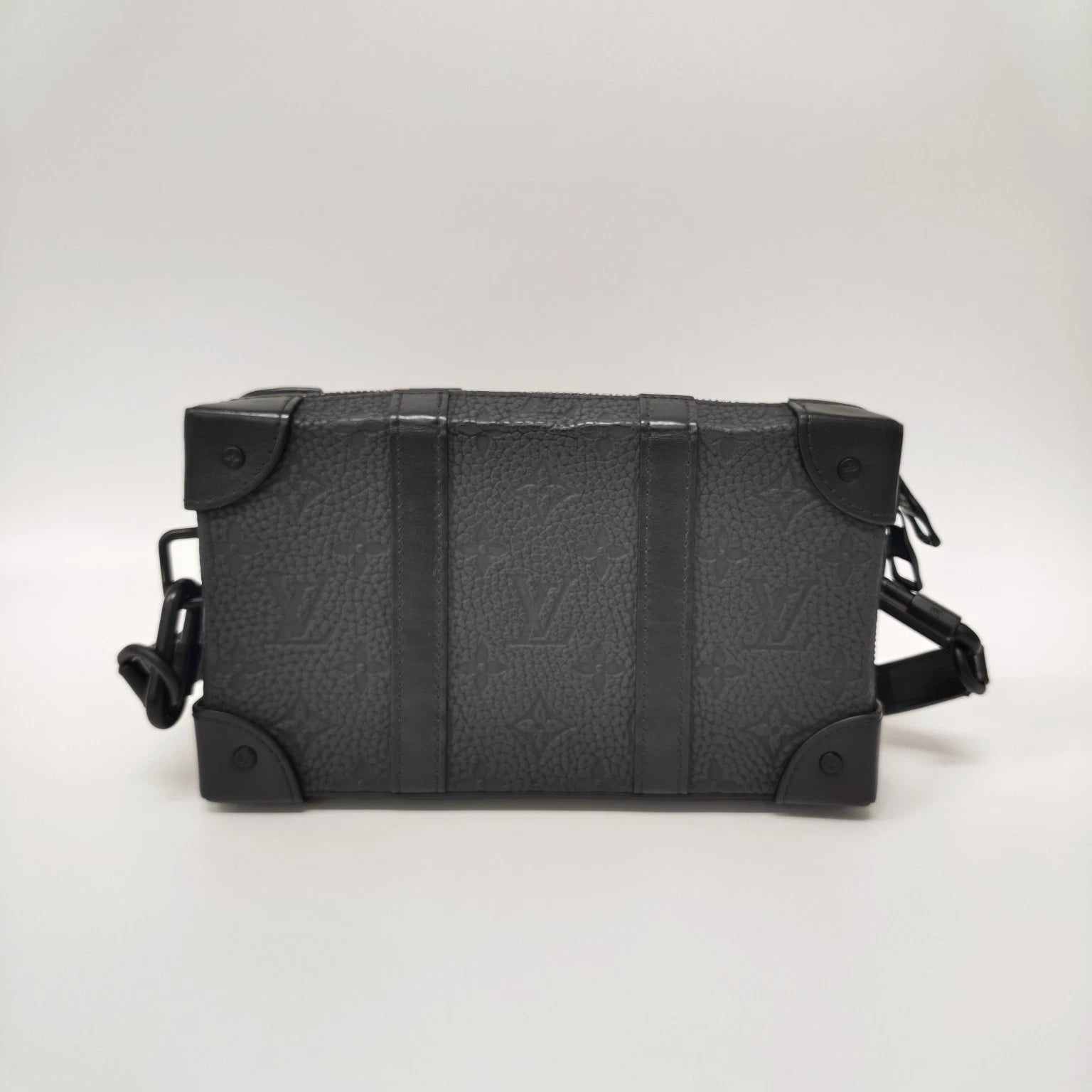Authentic Louis Vuitton Printed Leather Black Soft Trunk Bag For Women