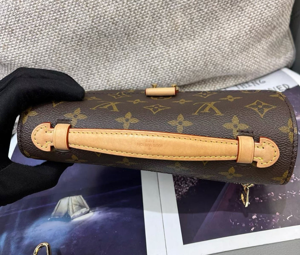 Louis Vuitton Metis East West Monogram Chain Shoulder Bag Crossbody Brown Women