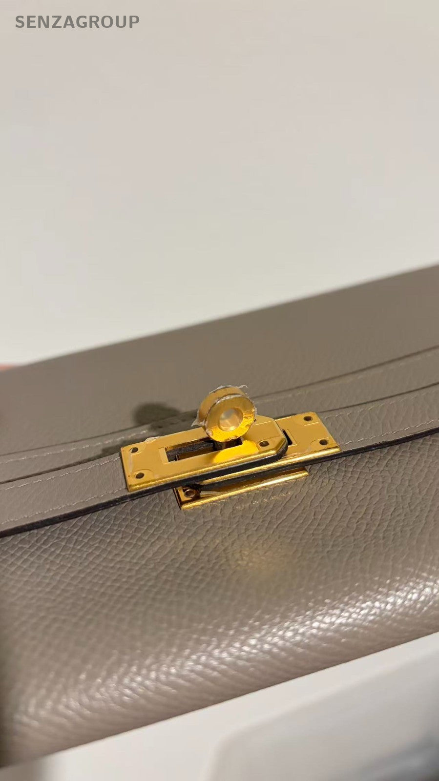Hermes Kelly Long Wallet Epsom Leather Gray Gold Women