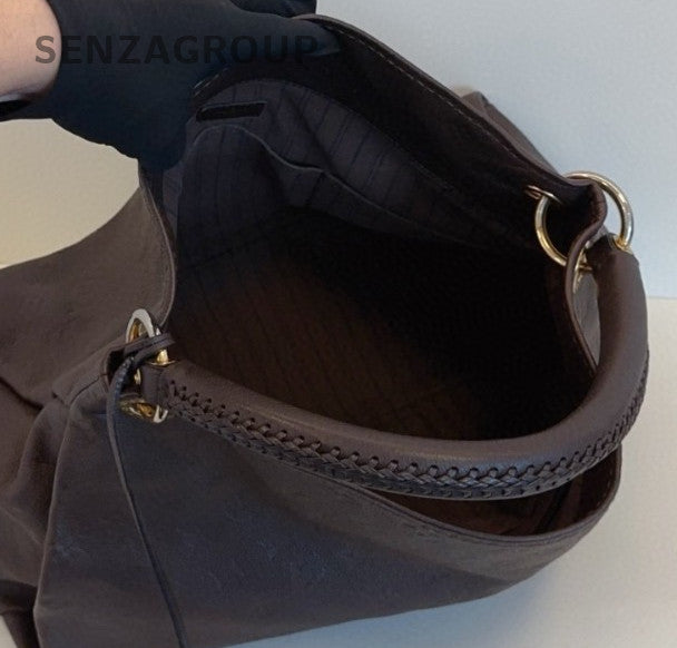 Louis Vuitton Artsy Monogram Top Handle Bag Brown Gold Women Classic
