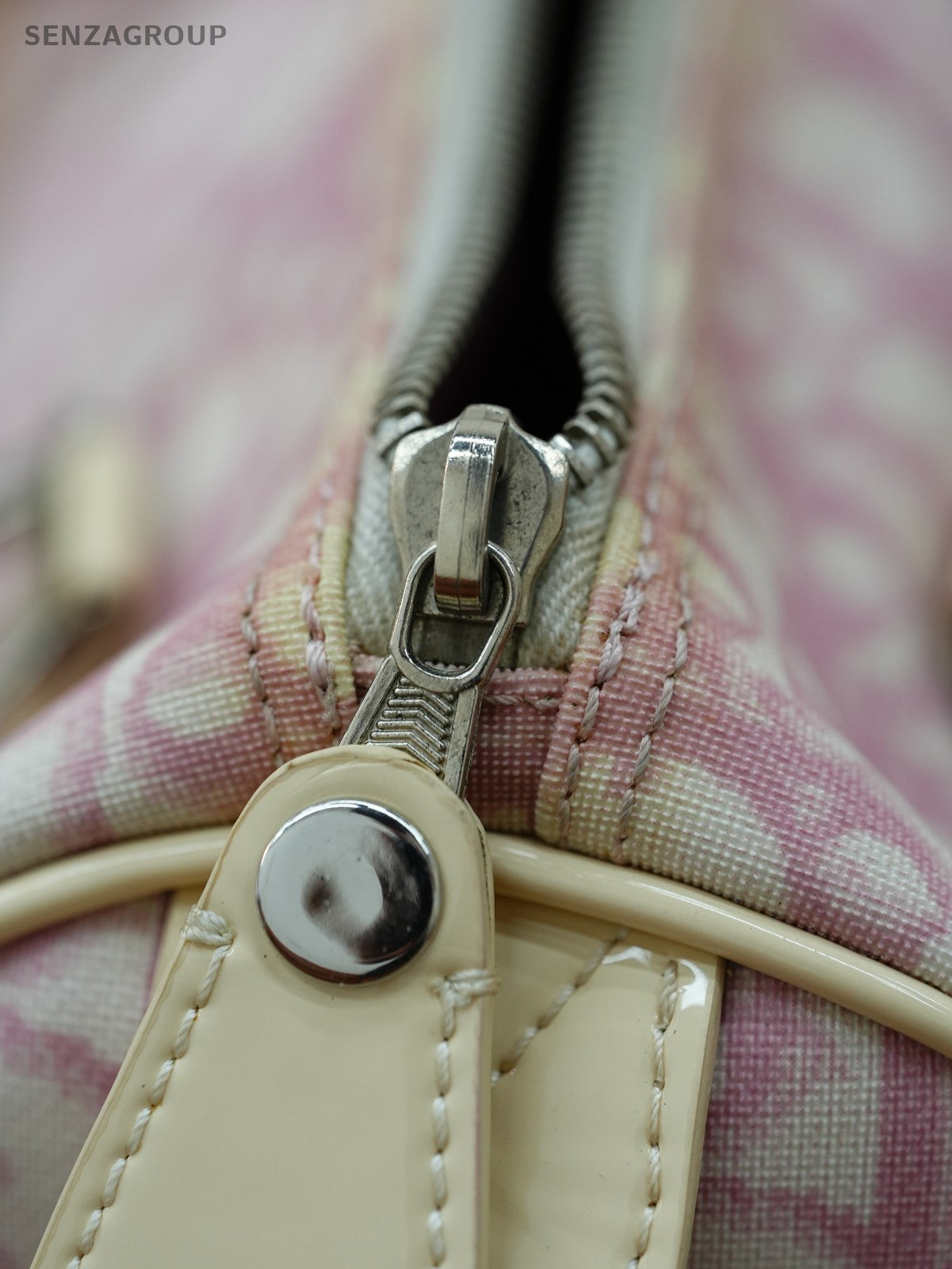Fendi FF Boston Monogram Handbag Pink Women Canvas