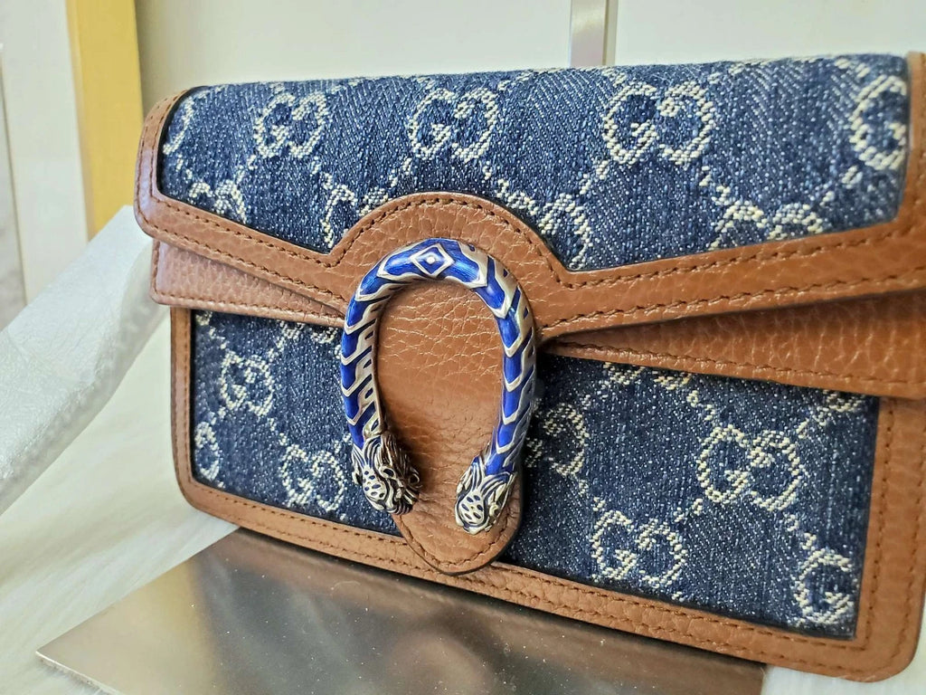 GUCCI Dionysus Super Mini Denim Crossbody For Women