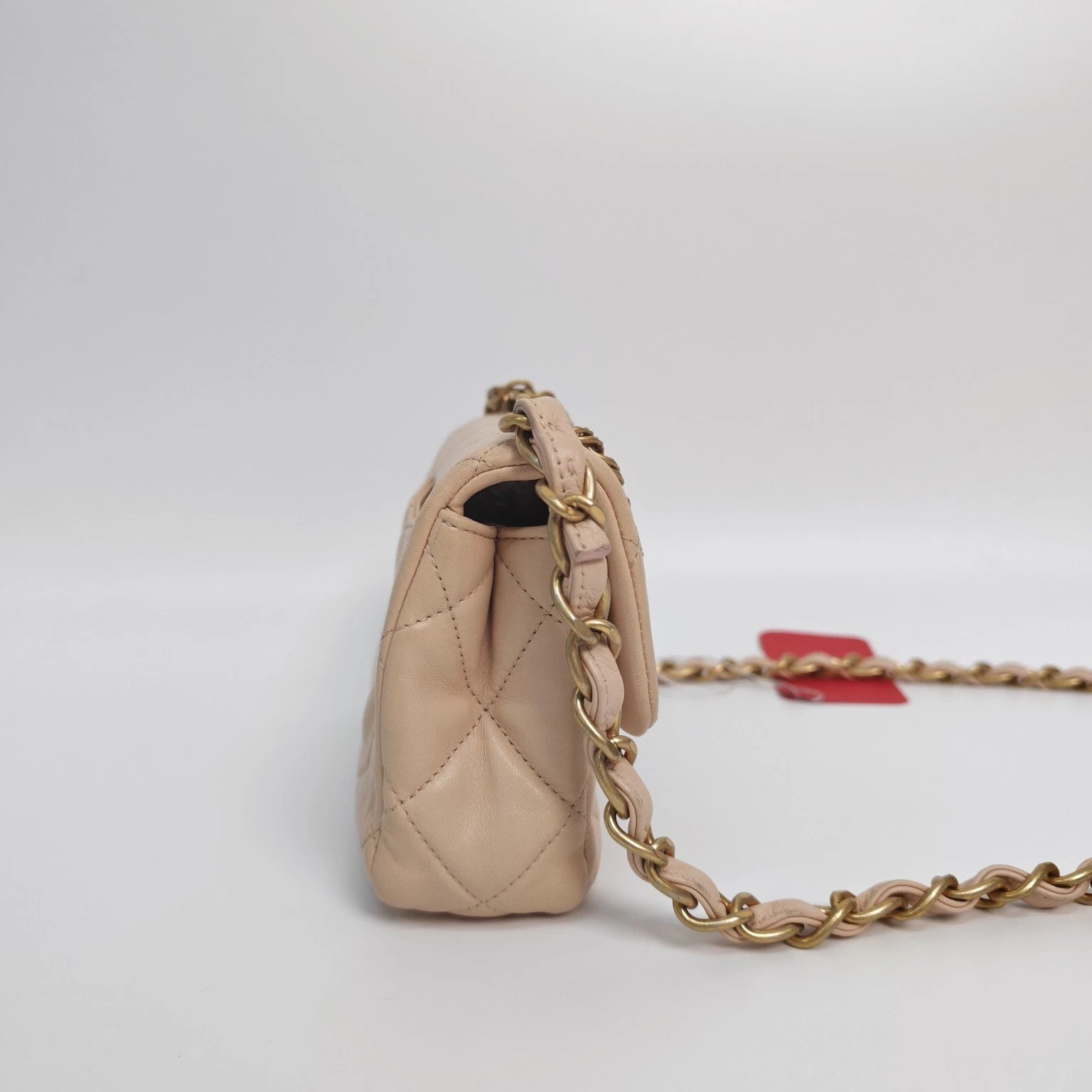 CHANEL 23S Apricot Pink Mini CF Handbag Crossbody Bag For Women