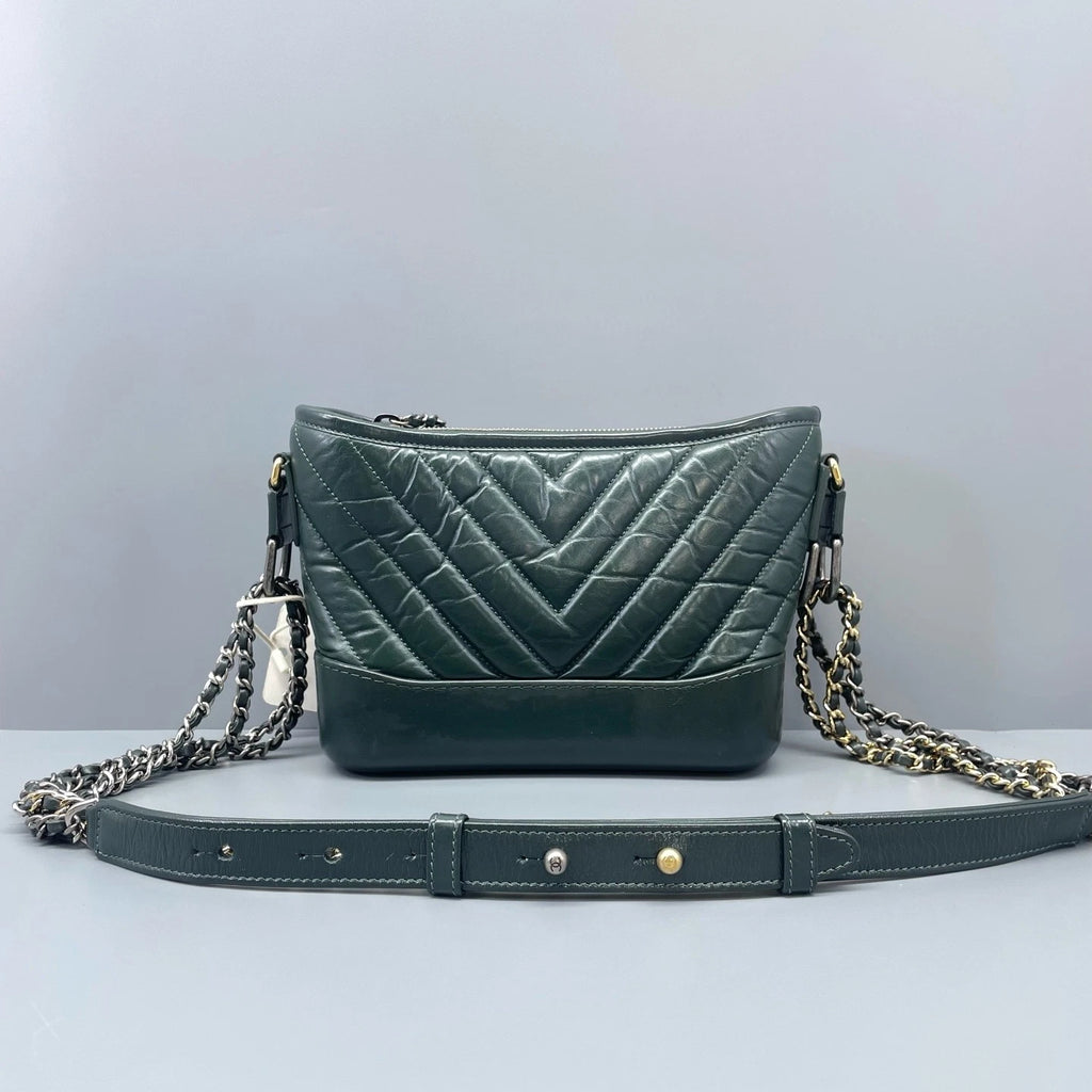 CHANEL Green Calfskin Small Crossbody Bag For Women
