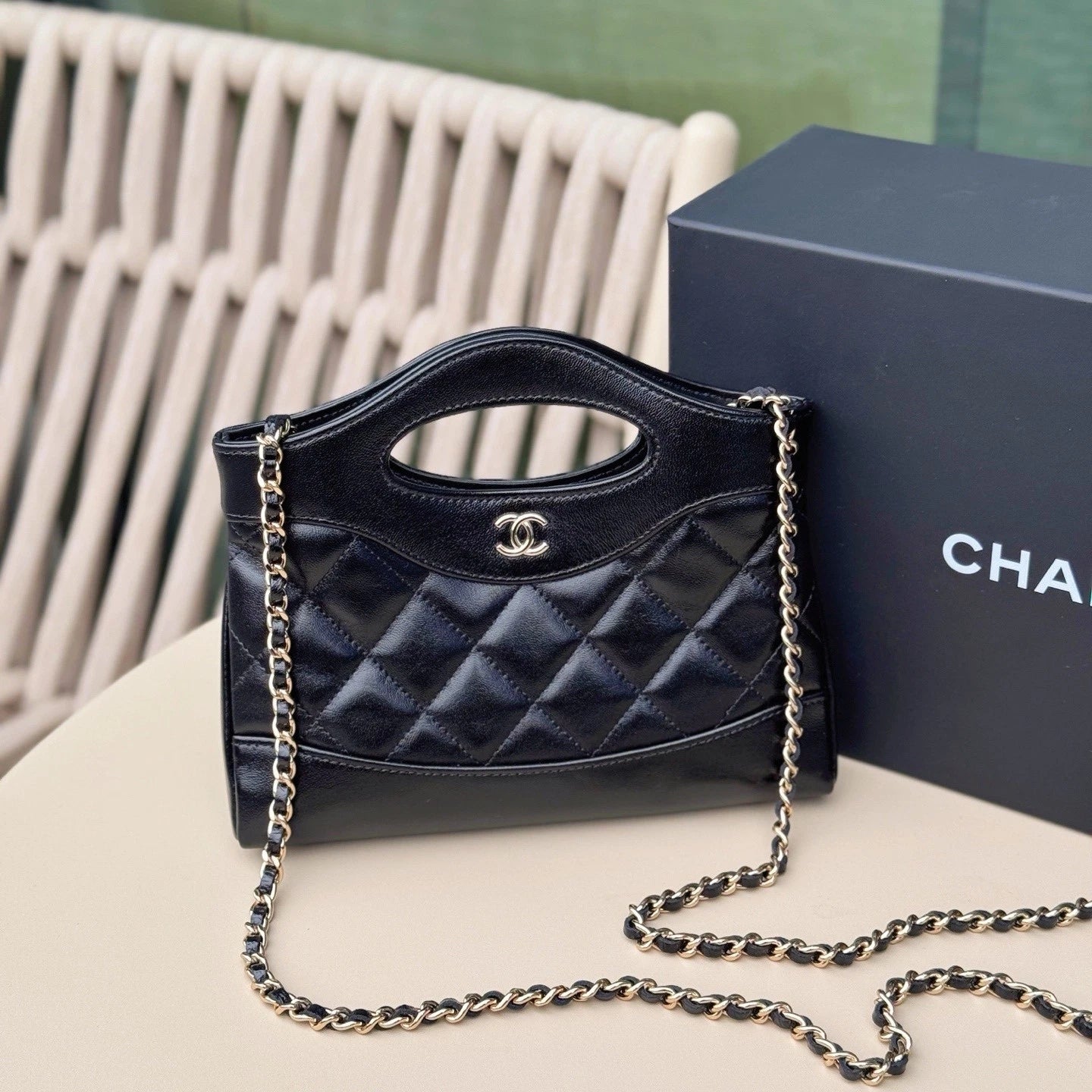 CHANEL Black Gold 31bag Nano Tote Bag For Women