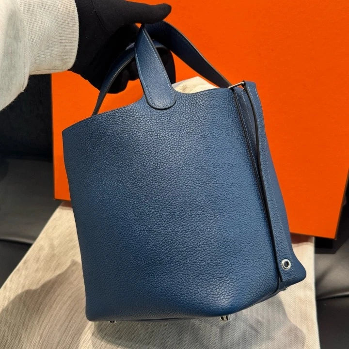 Hermès Picotin Lock 18 Bucket Top Handle Bag Blue Women Fashion D