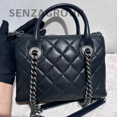 Chanel Classic Flap Bag Black Silver Lambskin Small Quilted Chain Shoulder Bag