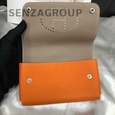 Hermes Orange Silver Clutch Handbag Classic Fashion Women's Accessory
