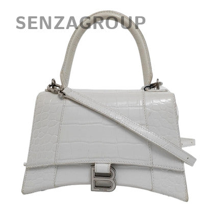 Balenciaga Hourglass Small Silver Leather Shoulder Bag