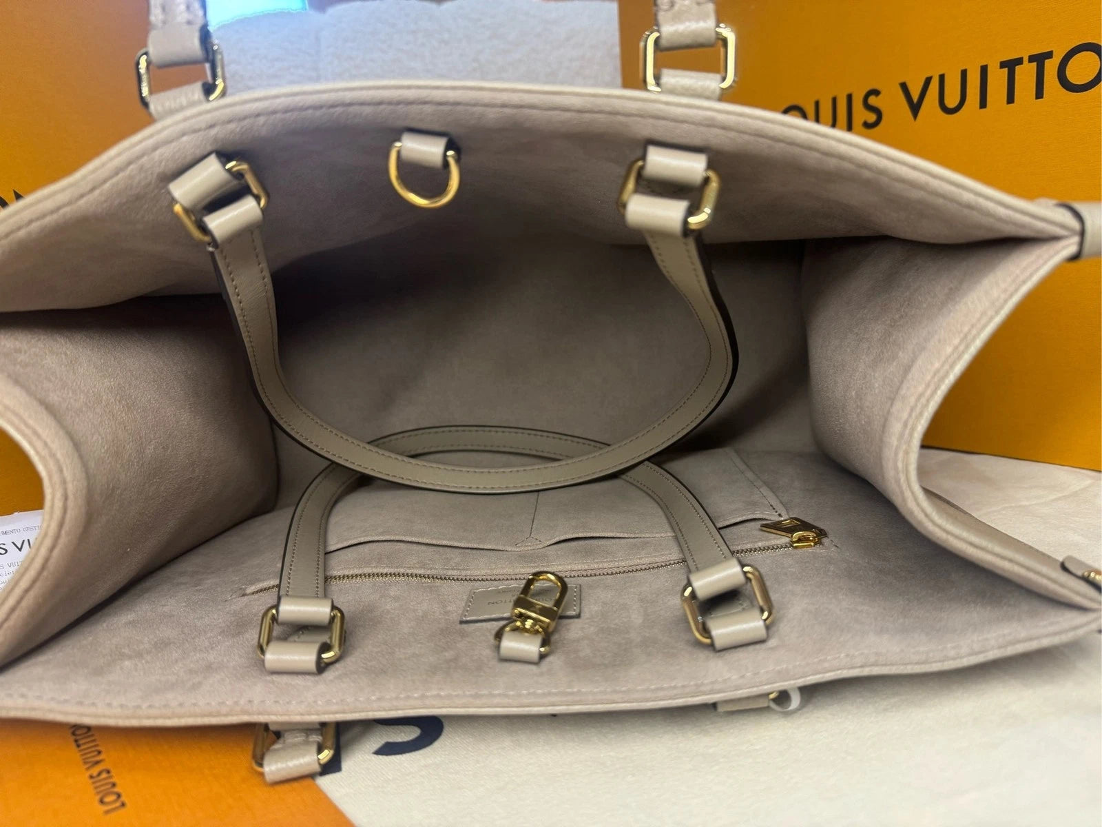 Louis Vuitton Onthego Medium Gray Tote Bag For Women