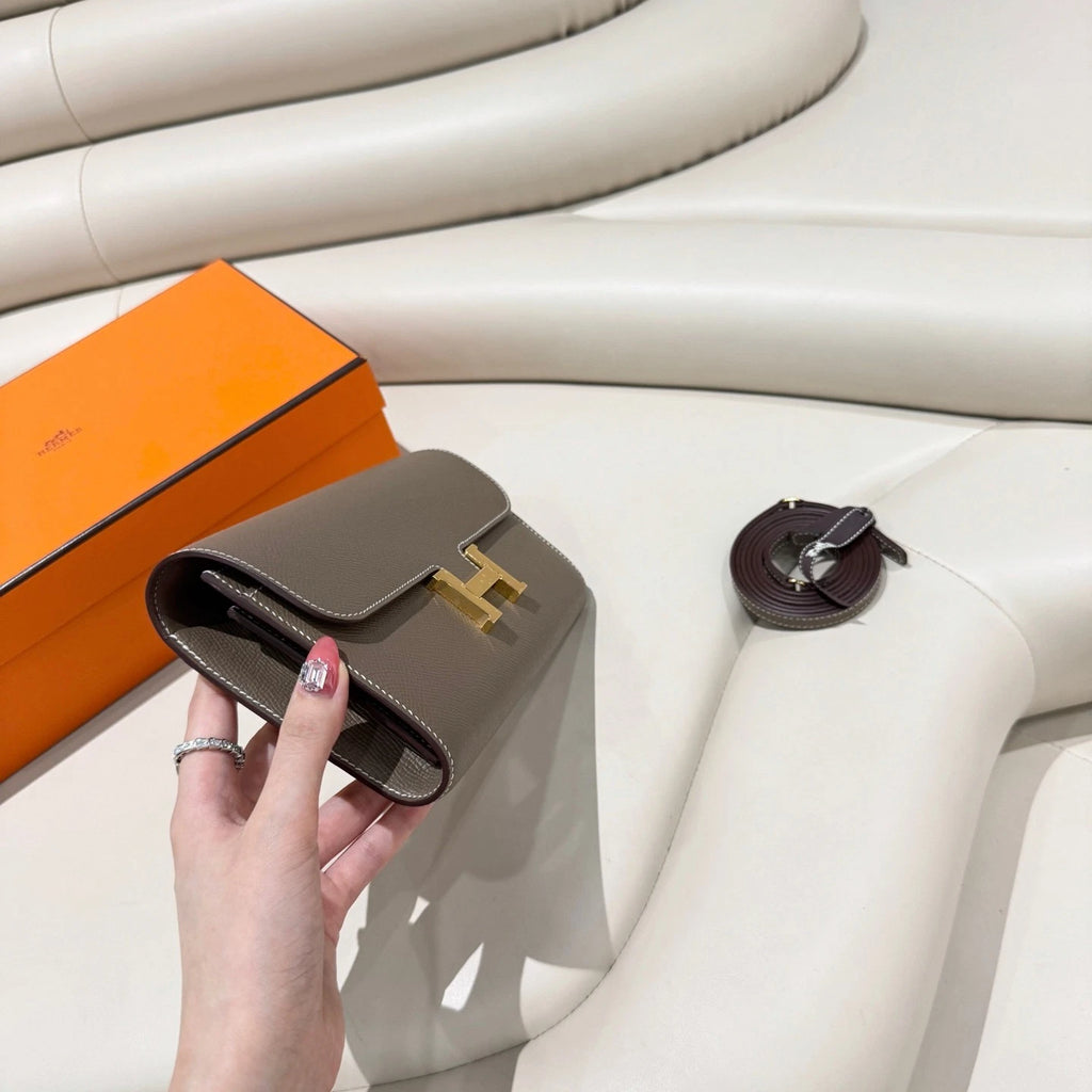 Hermès Constance To Go Wallet Crossbody Bag Etoupe Grey Classic