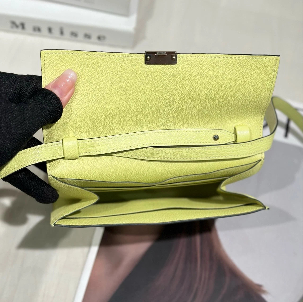 Hermes Clic Yellow Goat Leather Shoulder Bag For Women