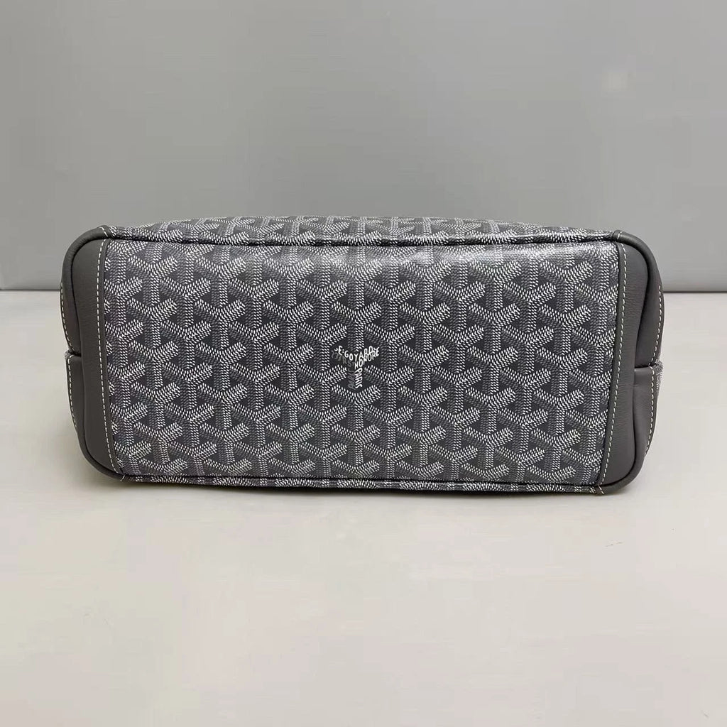 Goyard Monogram Canvas Tote Shoulder Bag Gray Silver Women Classic