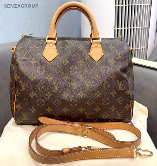 Louis Vuitton Speedy30 Monogram 2way Shoulder Handbag Brown Canves Women