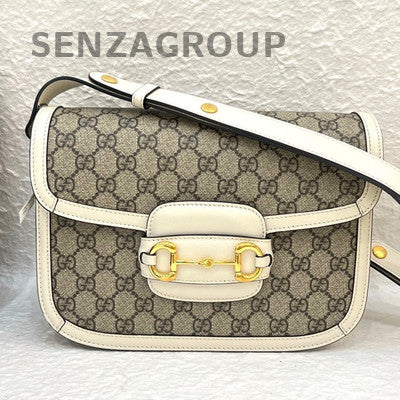 Gucci 1955 GG Supreme Saddle Bag - White Gold Hardware, Classic Women's