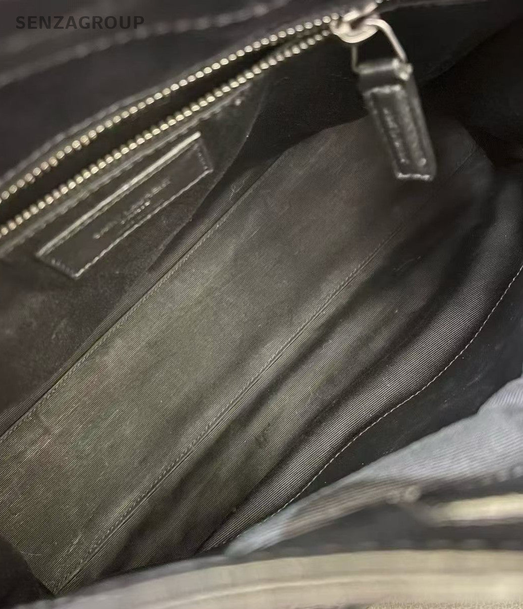 Saint Laurent Niki Chain Tote Shoulder Bag Black Silver Used Women Classic
