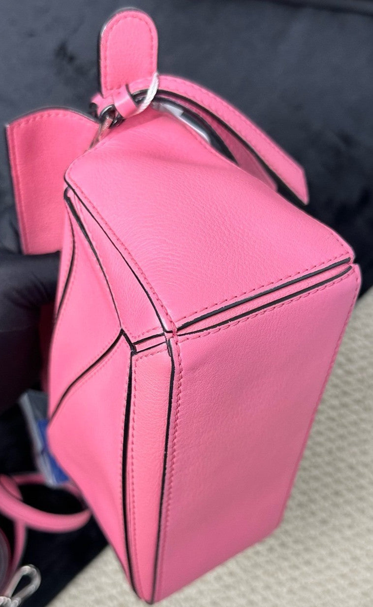 Loewe Mini Puzzle Calfskin 2ways Shoulder Crossbody Bag Classic Pink