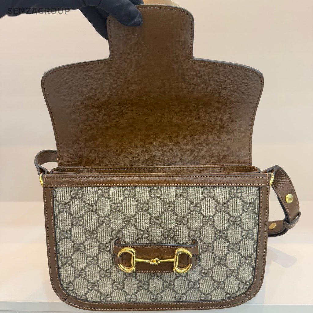 Gucci 1955 Ophidia MM Shoulder Bag Crossbody Brown Gold Women Classic