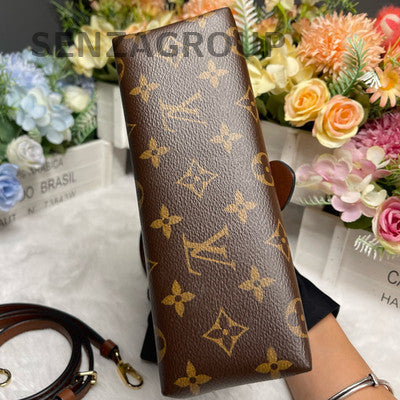Louis Vuitton Monogram Lockit BB Bag Brown Gold Women's Shoulder Handbag