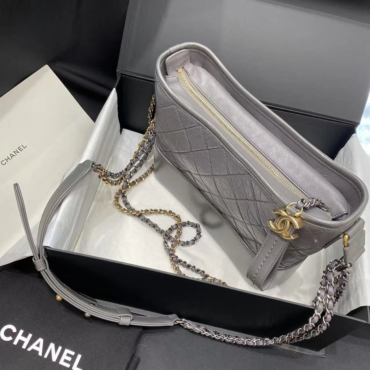 CHANEL Medium Gray Gabrielle Shoulder Bag For Women