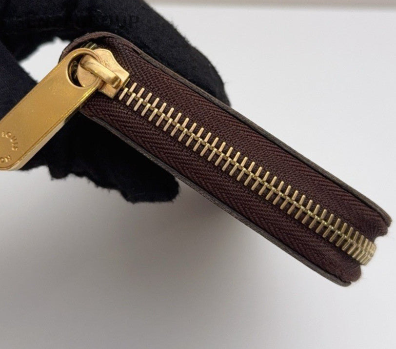 Louis Vuitton Zippy Long Wallet Brown Gold Used  Unisex Adults Classic