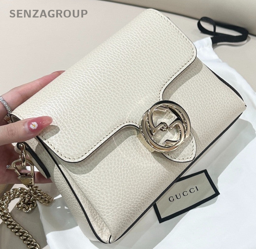 Gucci Messenger Shoulder Crossbody Bag White Women Almost Brand New