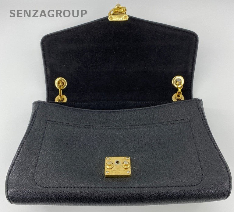 Louis Vuitton Germain Chain Monogram Shoulder Bag Black Gold Women Classic