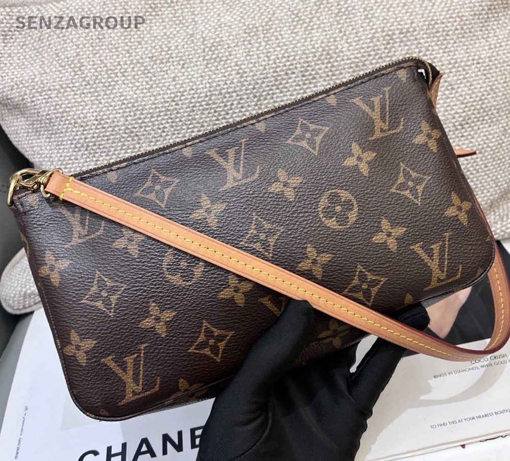 Louis Vuitton Monogram Shoulder Bag Brown Gold Used Women Classic