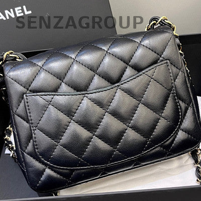 Chanel Classic Flap Black Gold Quilted Chain Shoulder Bag