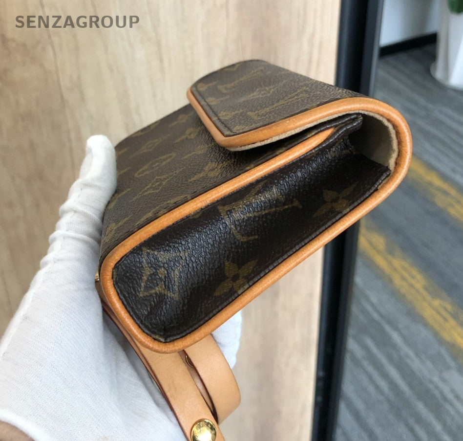 Louis Vuitton Pochette Florentine Monogram Pouch Brown M51855 Vintage Shoulder