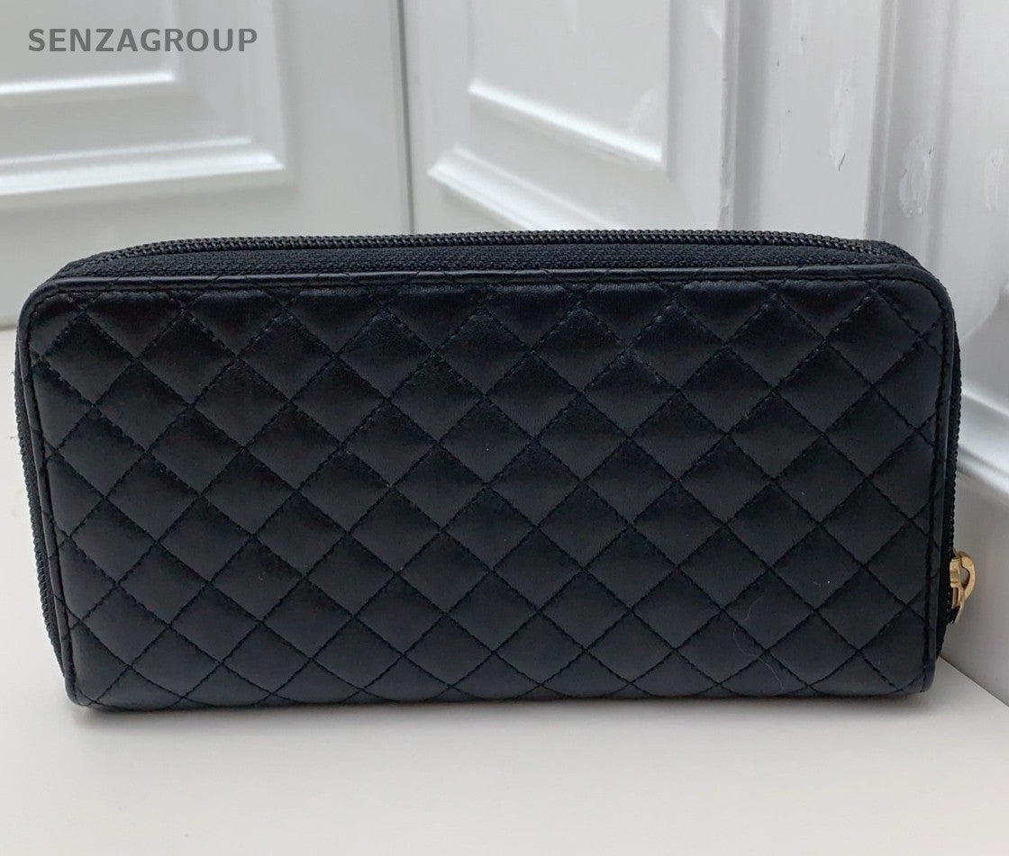 Chanel Diamond Clutch Black Pink Gold Used Women Classic Fashion