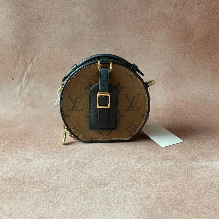 Louis Vuitton Mini Monogram Canvas Leather Round Crossbody For Women