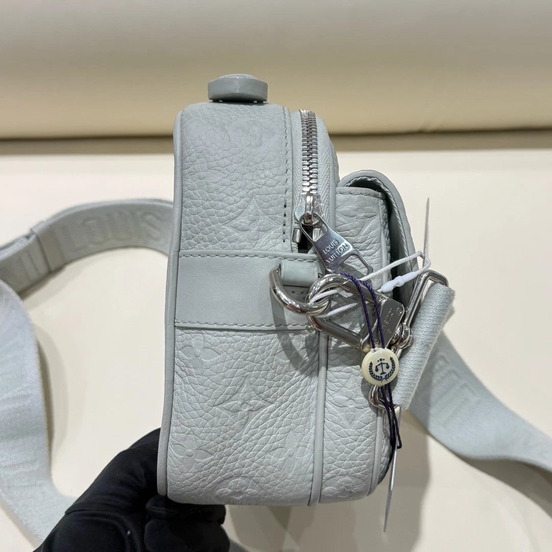 Louis Vuitton S-Lock Calfskin Monogram Empreinte Gray Handbag Crossbody
