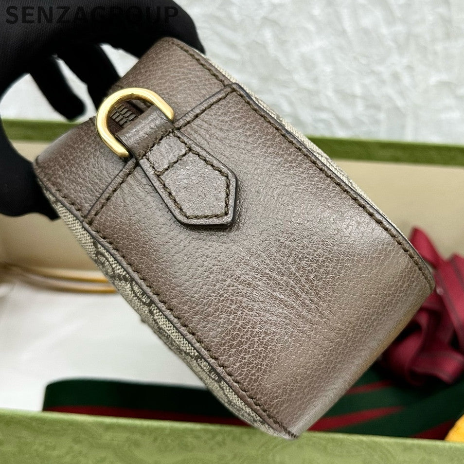 Gucci GG Marmont Tiger Camera Bag Brown Beige Unisex Shoulder Crossbody