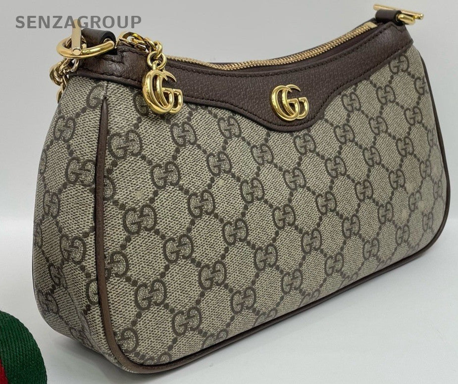 Gucci Ophidia GG Canvas Top Handle Shoulder Crossbody Bag Brown Women