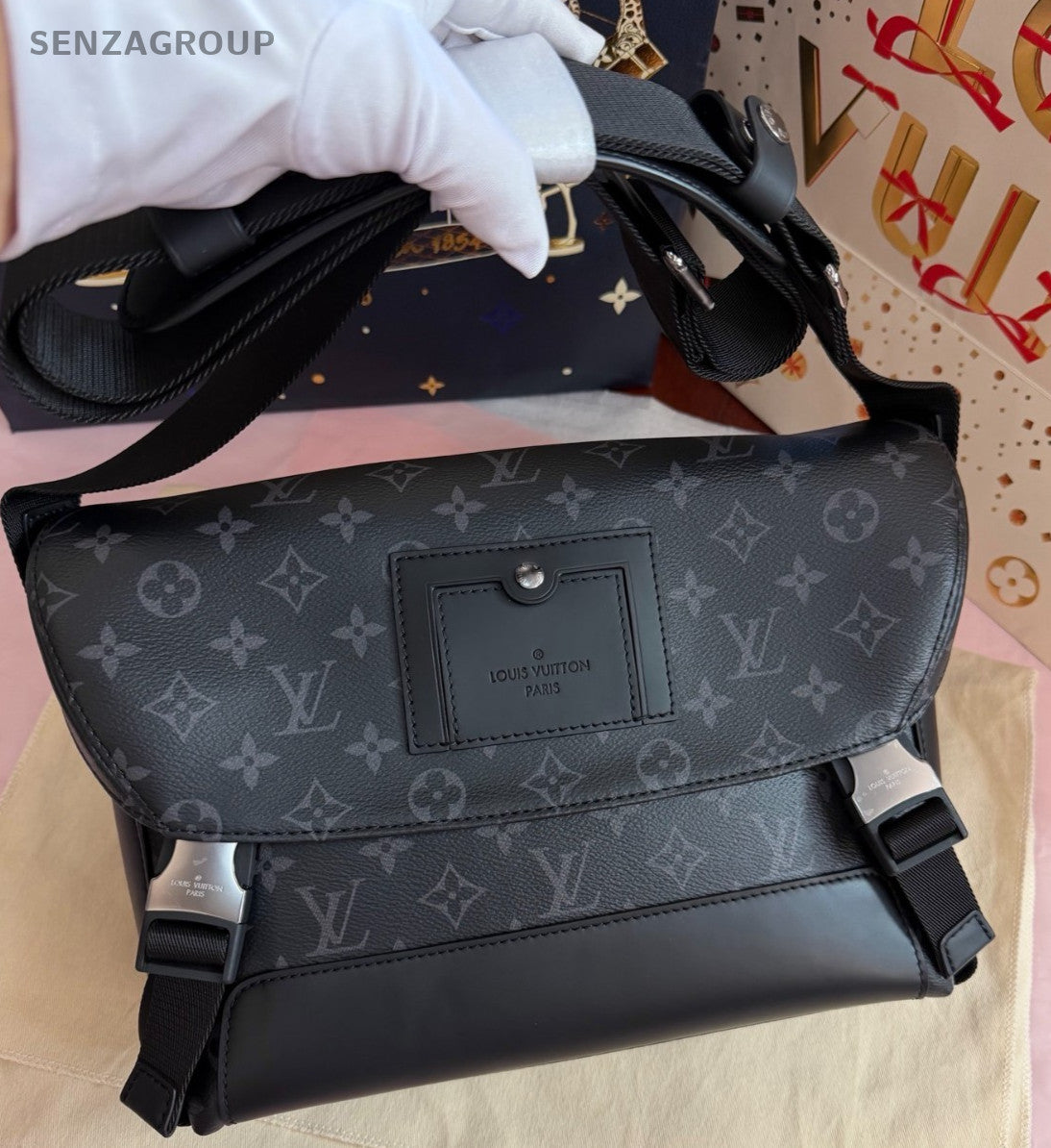 Louis Vuitton Voyager PM Monogram Shoulder Bag Black Unisex Adults Classic