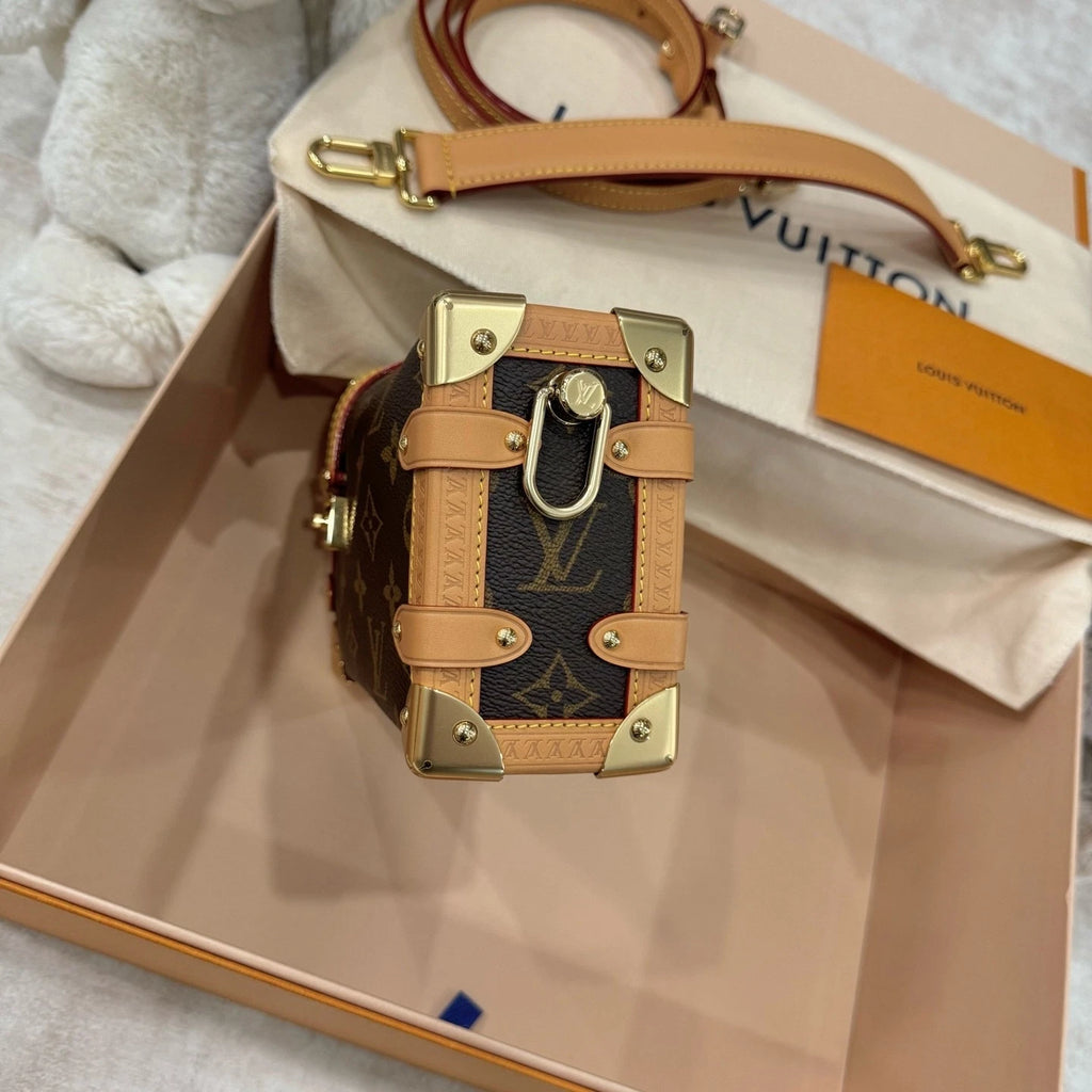 Louis Vuitton Canvas Small Side Trunk Crossbody Handbag For Women