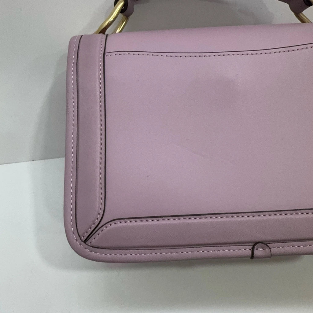 Coach Hero 22 Solid Purple Leather Flap Handbag Crossbody For Women