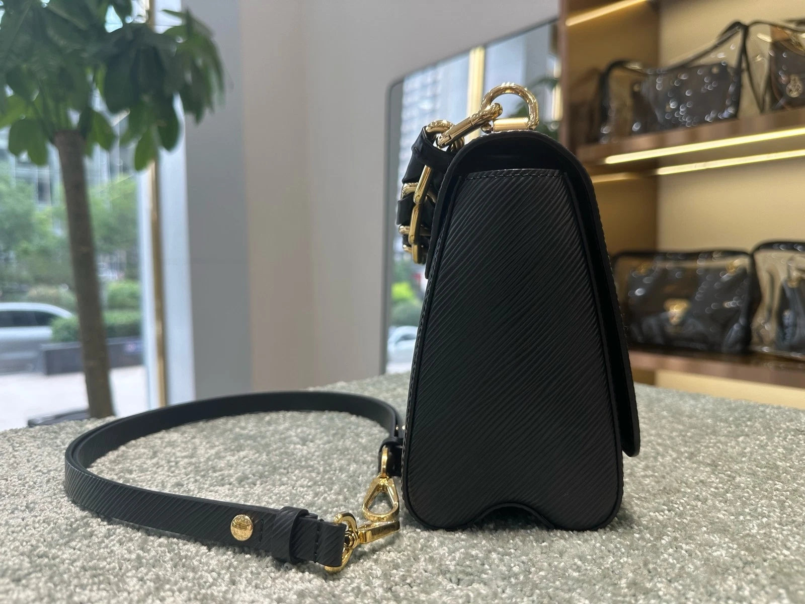 Louis Vuitton Twist Medium Black Epi Crossbody Shoulder Bag For Women