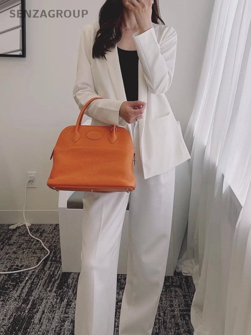 Hermes  Bolide31 Top Handle Handbag Shoulder Bag Women Orange