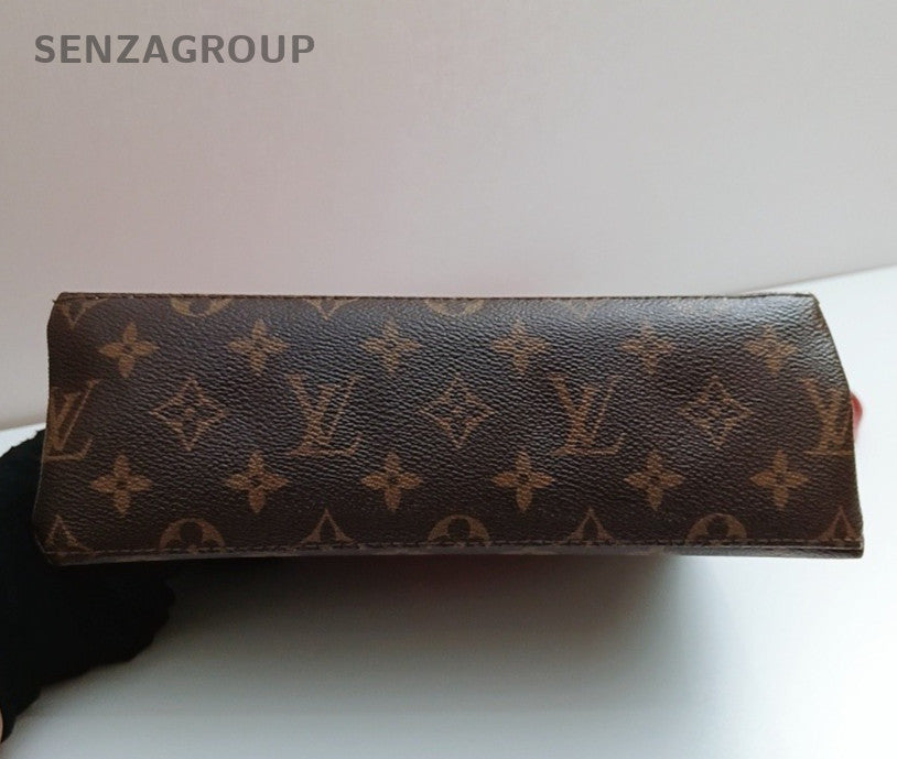 Louis Vuitton Monogram Shoulder Bag Red Brown Silver Women Classic