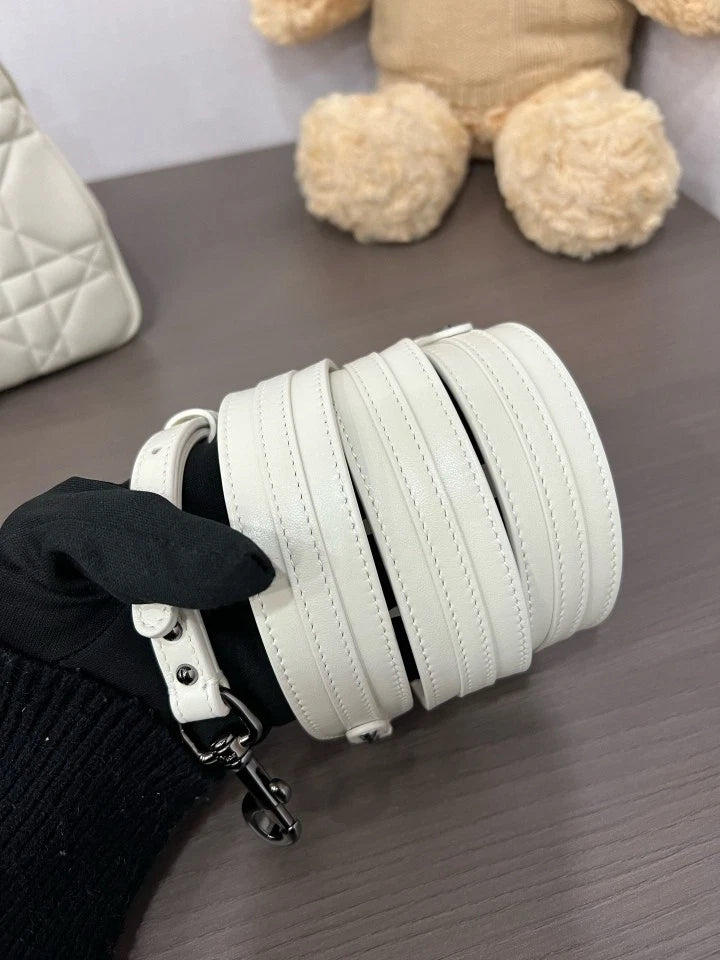 Dior White Lady 95.22 Small Top Handle Handbag For Women