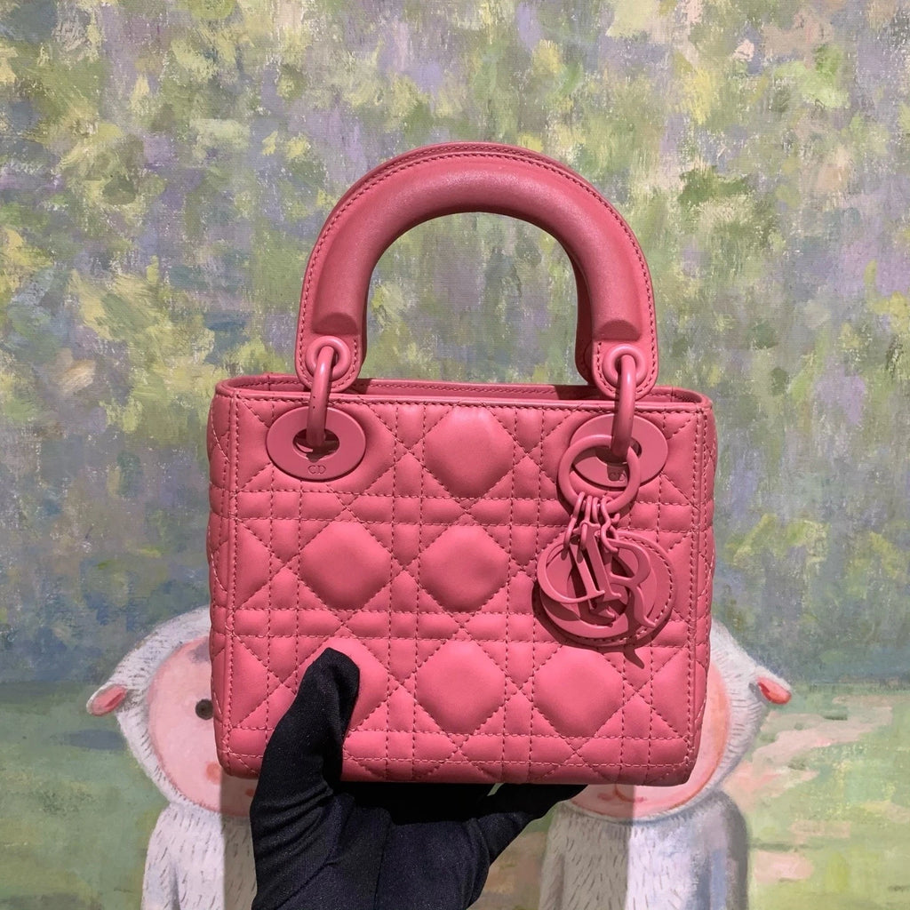 Dior Lady Dior Pink Top Handle Excellent